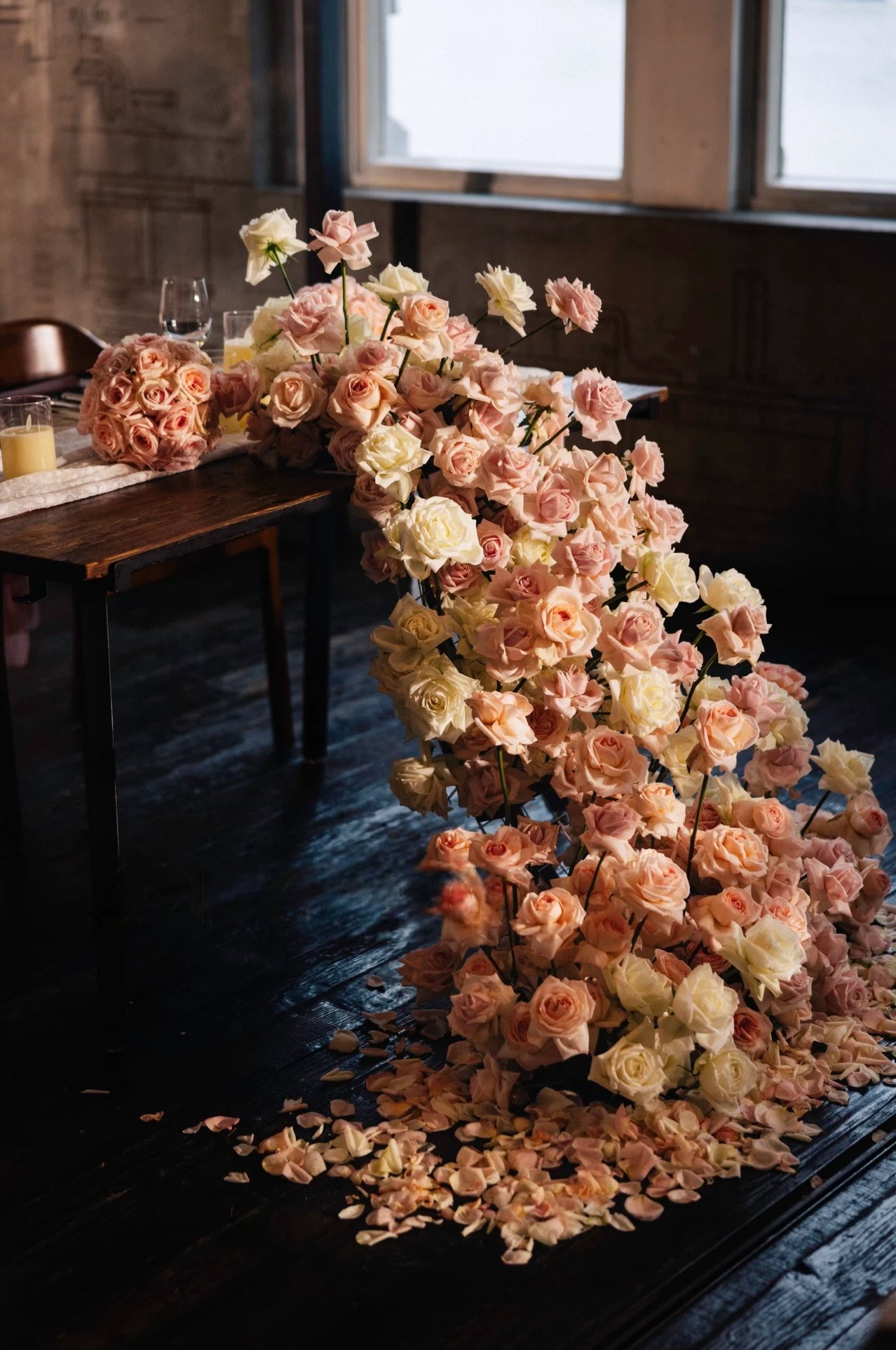 close-up rose styling for retail product photography