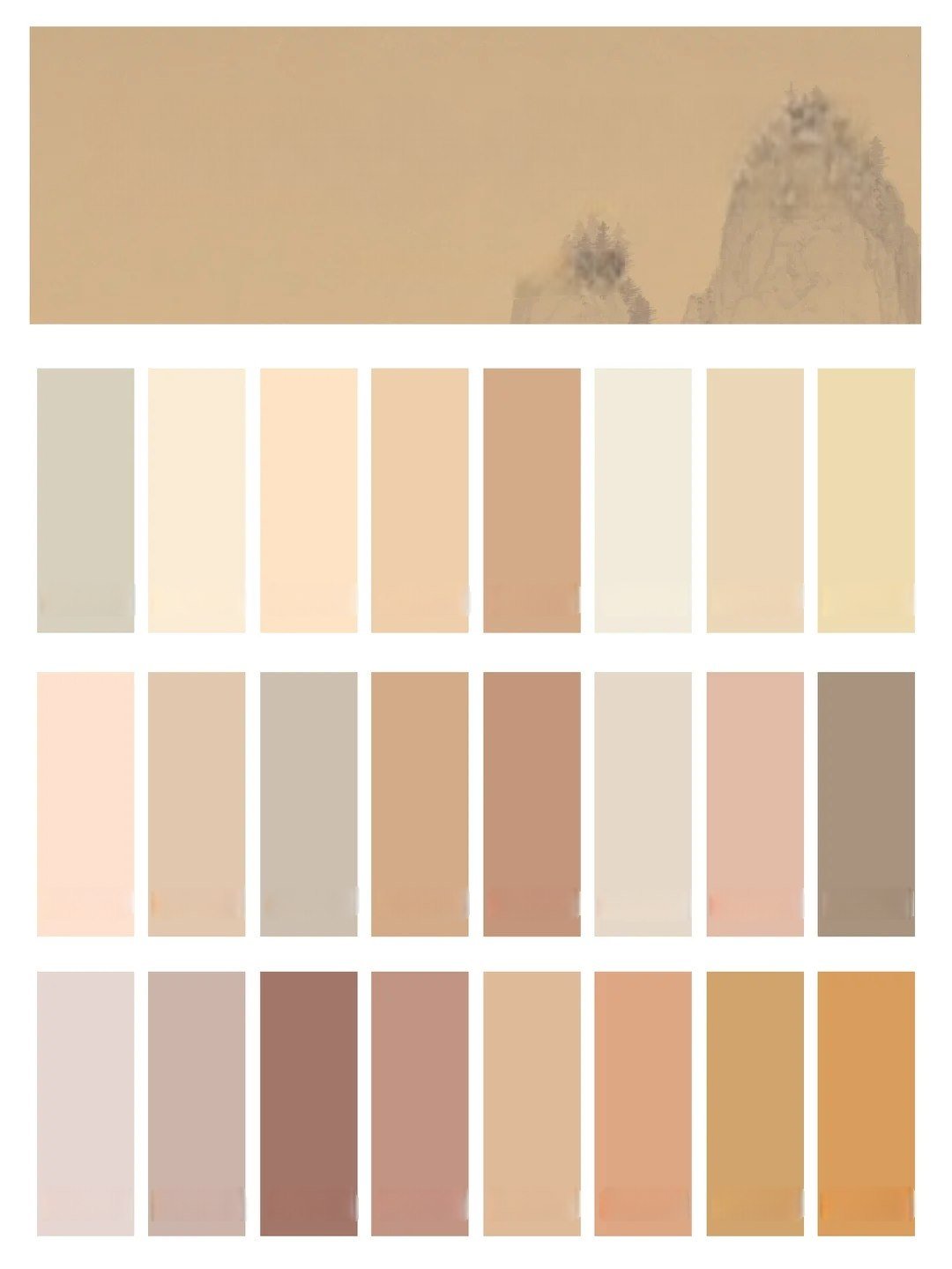 Earth Tone artificial floral color palette board