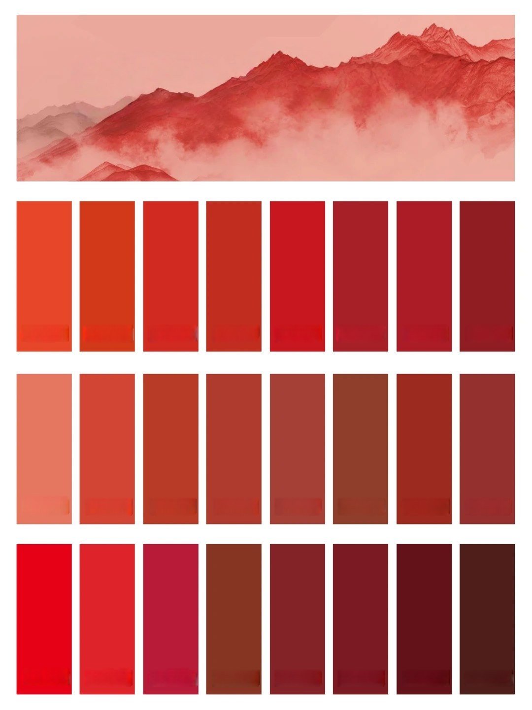 Red Tone artificial floral color palette board