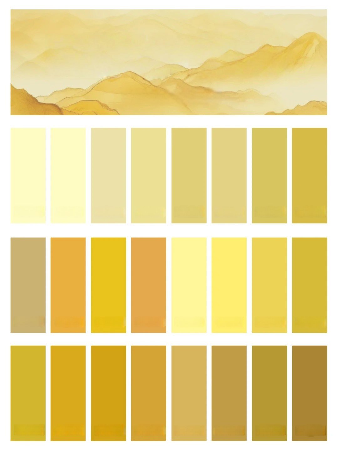 Yellow Tone artificial floral color palette board
