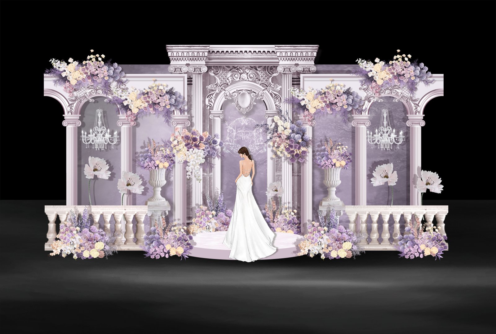 Lavender wedding stage